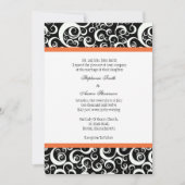 Damask Wedding Invitation met Sinaasappel Kaart (Voorkant)