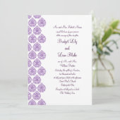 Damask Wedding Invitation (paars) Kaart (Staand voorkant)