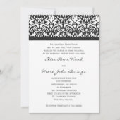 Damask Wedding Invitation Sjabloon Kaart (Voorkant)
