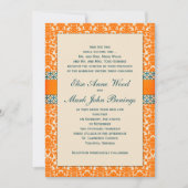 Damask Wedding Invitation Sjabloon Kaart (Voorkant)