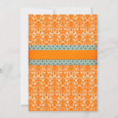 Damask Wedding Invitation Sjabloon Kaart (Achterkant)