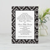 Damask Wedding Invitation Sjabloon Kaart (Staand voorkant)