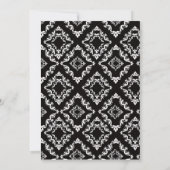 Damask Wedding Invitation Sjabloon Kaart (Achterkant)