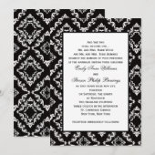Damask Wedding Invitation Sjabloon Kaart (Voorkant / Achterkant)