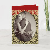 Damask Wedding Invitation Tan-Choose BackGround (Voorkant)