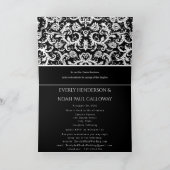 Damask Wedding Invitation - Zwart-wit (Binnen)