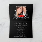 Damask Wedding Invitation - Zwart-wit (Binnen)