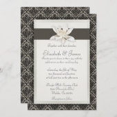 Damask Wedding Invitations Kaart (Voorkant / Achterkant)