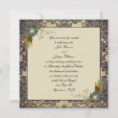 Damask Wedding Kaart (Voorkant)