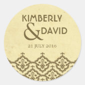 Damask Wedding Label (Voorkant)