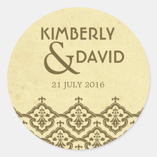  Damask Wedding Label (Voorkant)