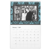 Damask Wedding Monogram Handtekening Foto Guestboo Kalender (Feb 2027)