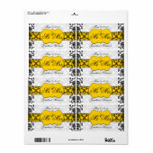 Damask Wedding Mr. en Mrs. Waterfles Labels (Full Sheet)