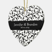 Damask Wedding Ornament Black and White Swirl (Links)