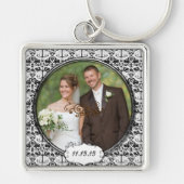  Damask Wedding Photo Sleutelhanger (Voorkant)