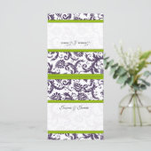 -Damask Wedding Place-kaarten (Staand voorkant)