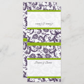 -Damask Wedding Place-kaarten (Voorkant / Achterkant)