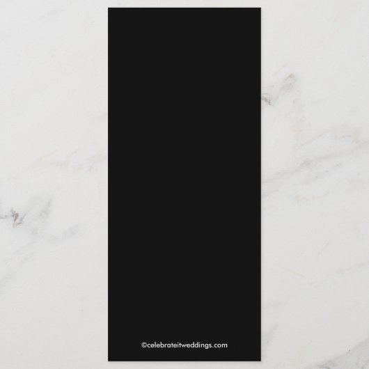 Damask Wedding Program Black & Charcoal Grey Programmakaart (Achterkant)