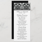 Damask Wedding Program Black & Charcoal Grey Programmakaart (Voorkant / Achterkant)