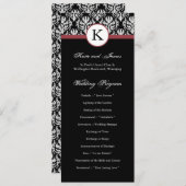 Damask Wedding Program Programmakaart (Voorkant / Achterkant)