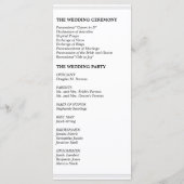 Damask Wedding Program - Zwart-wit bruiloft Programmakaart (Achterkant)