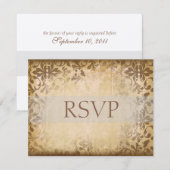 Damask Wedding RSVP-kaarten of Reply Cards RSVP Kaartje (Voorkant / Achterkant)
