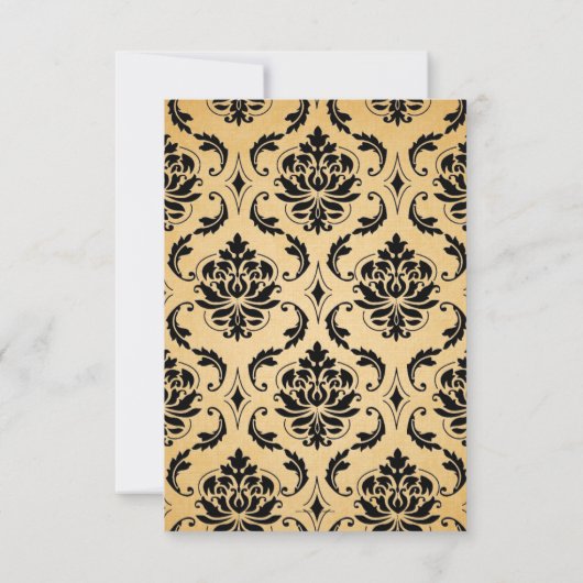  Damask Wedding RSVP Swirls Flourish (Achterkant)