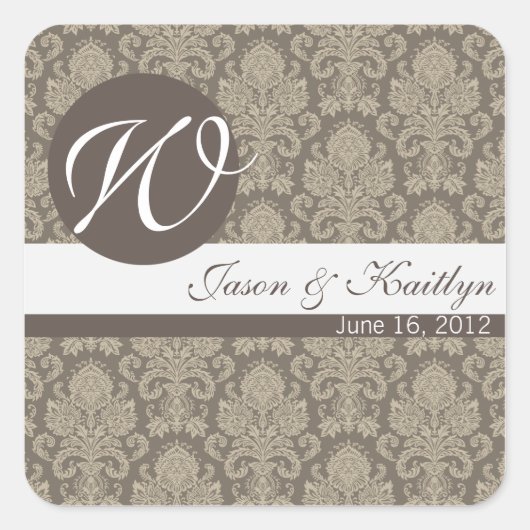 Damask Wedding Sticker (Voorkant)