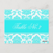 Damask Wedding Table Number Briefkaart (Achterkant)