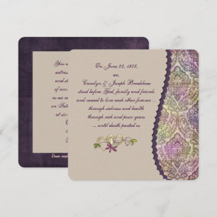Damask Wedding Vow Renewal Kaart