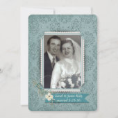 Damask Wedding Vow Renewal met foto Kaart (Voorkant)