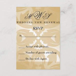 Damask Wedding Vow Renewal RSVP-kaart RSVP Kaartje