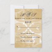 Damask Wedding Vow Renewal RSVP-kaart RSVP Kaartje (Voorkant)