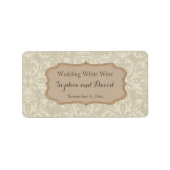  Damask Wedding Wine Favoriet Etiket (Voorkant)
