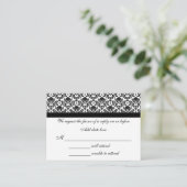Damask White and Black Response Kaart (Staand voorkant)
