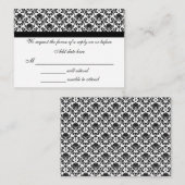 Damask White and Black Response Kaart (Voorkant / Achterkant)