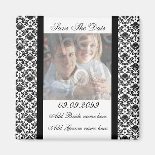 Damask White bewaart Datum Magnet