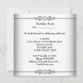 Damask White Black Birthday Party Kaart (Achterkant)