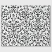 Damask White en Black Cadeaupapier (Vlak)