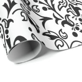 Damask White en Black Cadeaupapier (Rol Hoek)