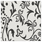 Damask White en Black Stof (Close Up)