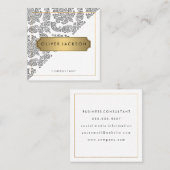 Damask White Gold Executive Vierkante Visitekaartje (Voorkant / Achterkant)