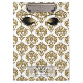 Damask White Gold Makeup Eyes Lashes Personalized Klembord (Voorkant)