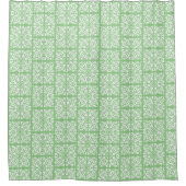 Damask white on green douchegordijn (Voorkant)