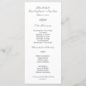 Damask White Wedding Programma Programmakaart (Achterkant)