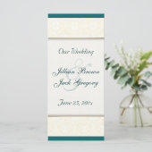 Damask White Wedding Programma Programmakaart (Staand voorkant)