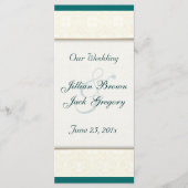 Damask White Wedding Programma Programmakaart (Voorkant)