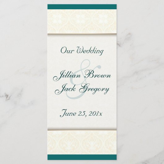 Damask White Wedding Programma Programmakaart (Voorkant)