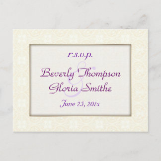 Damask White Wedding RSVP Uitnodiging Briefkaart
