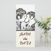 Damask White WEDDING Save-the-Date (Staand voorkant)